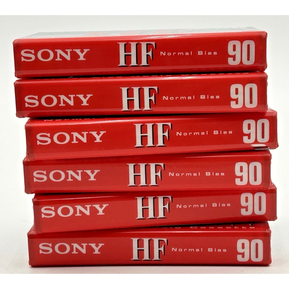 Sony HF High Fidelity 90min Normal Bias Blank Audio Cassette Tapes Lot of 6